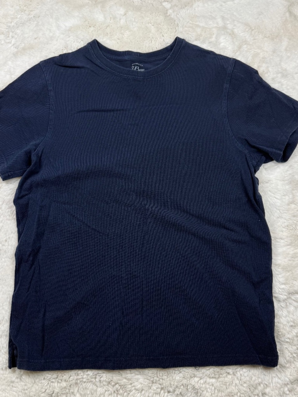 J. Crew Knit Goods Sueded Cotton T-Shirt Men's Navy Blue Short Sleeve Large
